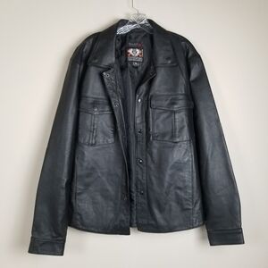 Montana Safety Comfort Thinsulate Leather Jacket Snap Front XL